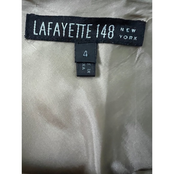 Lafayette 148 New York Womens Size 4 Asymmetric Skirt Silk Side Zip Brown Beige - Picture 3 of 4